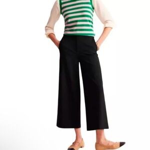 Boden Women's Ponte Wide Leg Culottes Black Size 6